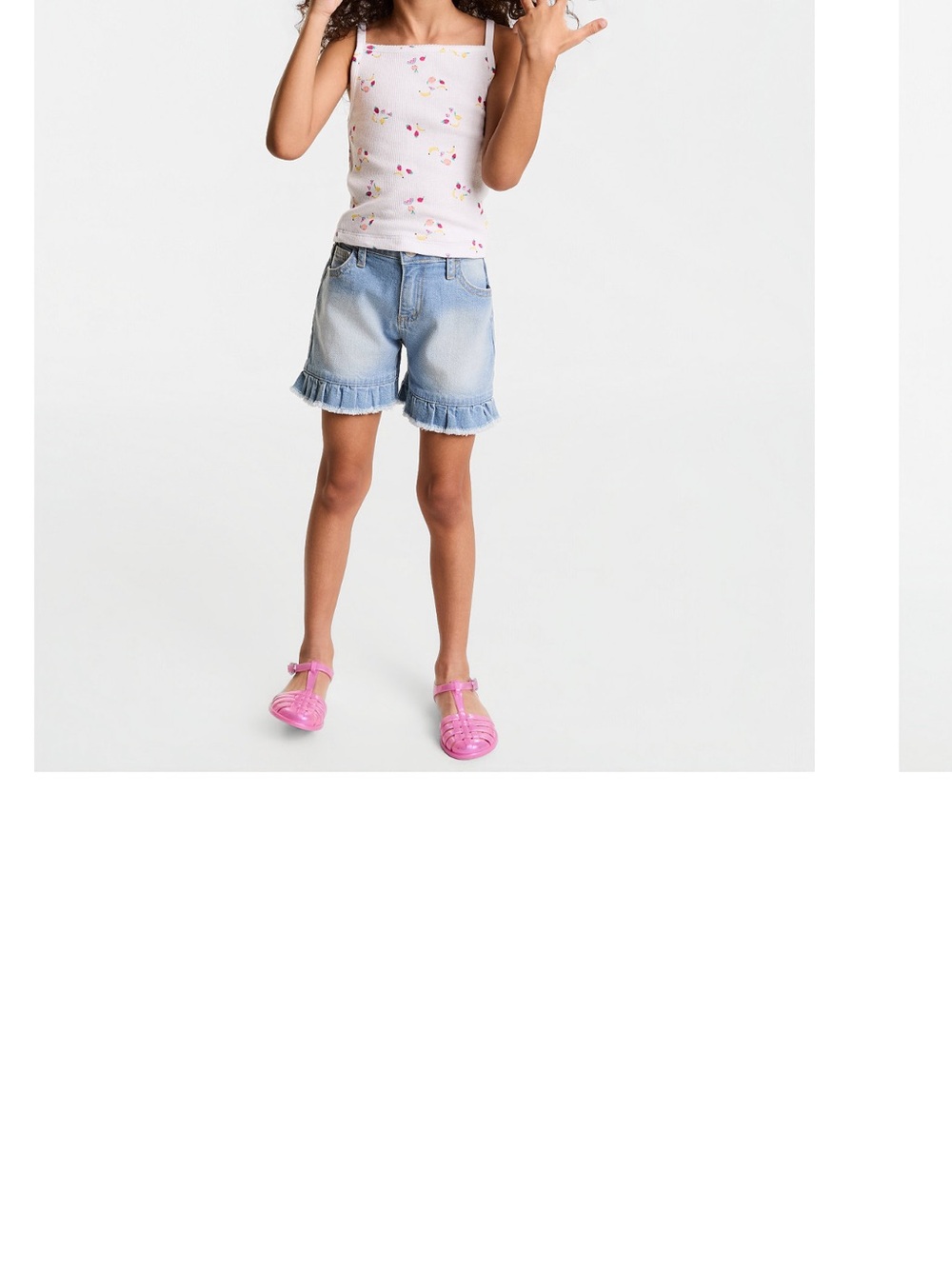 Epic Threads Light Blue Ruffle Hem Denim Shorts
